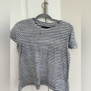abercrombie gray and white striped t-shirt